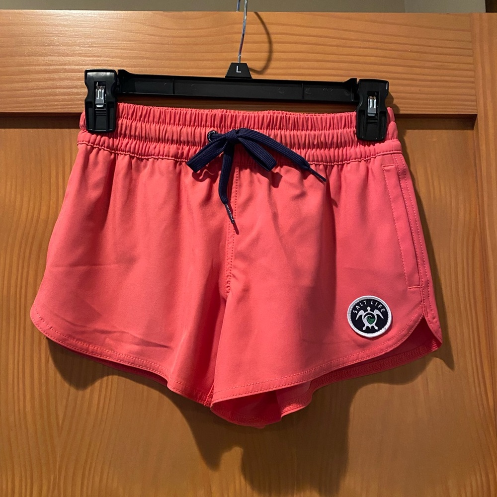 Salt Life Girl’s Good Daze Volleyball Shorts /Short Salmon NWT YM